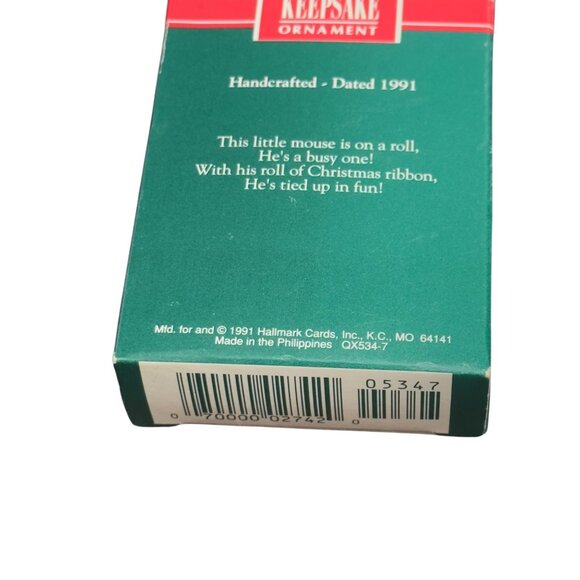 Hallmark 1991 Keepsake Ornament "Merry Christmas" Mouse Design - Picture 7 of 7